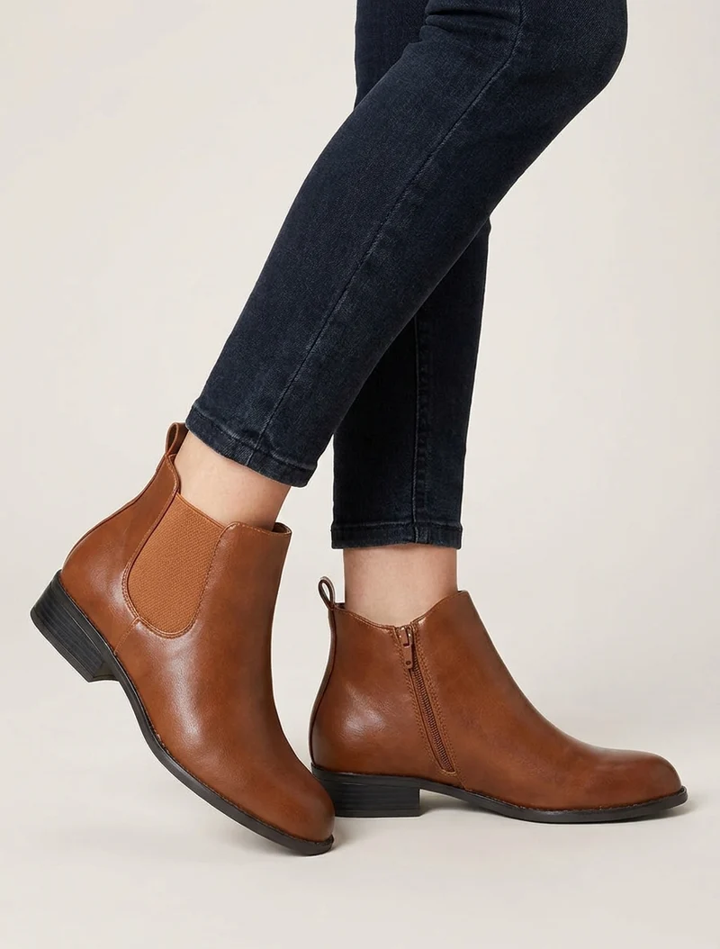Bottines style chelsea - Camel