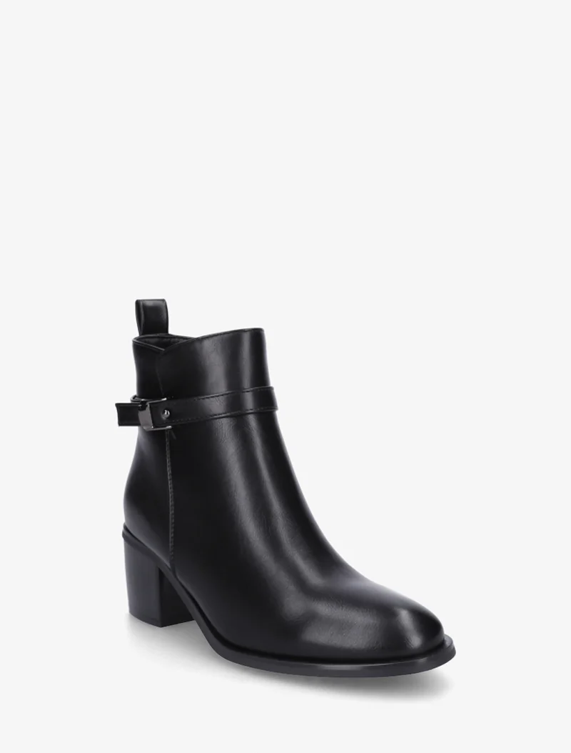 Bottines en simili à talon - Noir