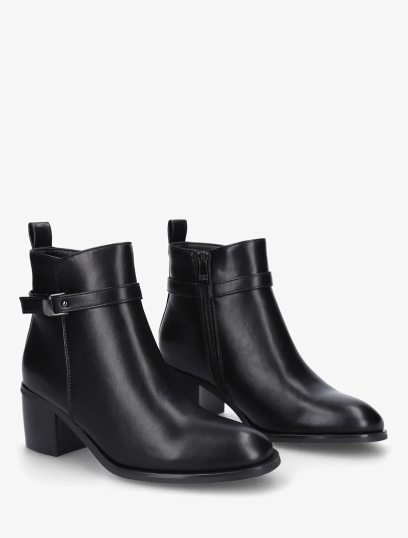 Bottines en simili à talon - Noir
