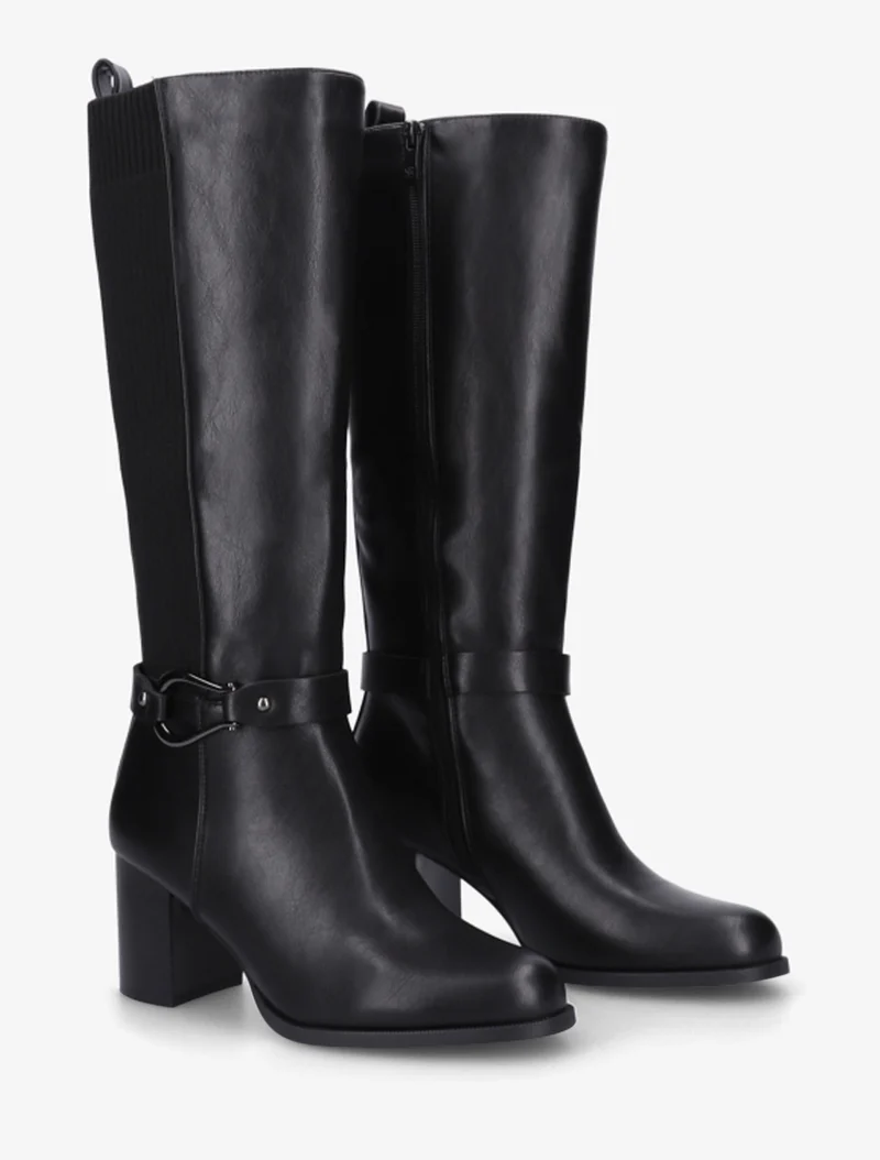 Bottes unies bimatière - Noir