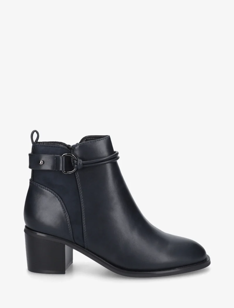 Bottines en simili et suédine - Marine