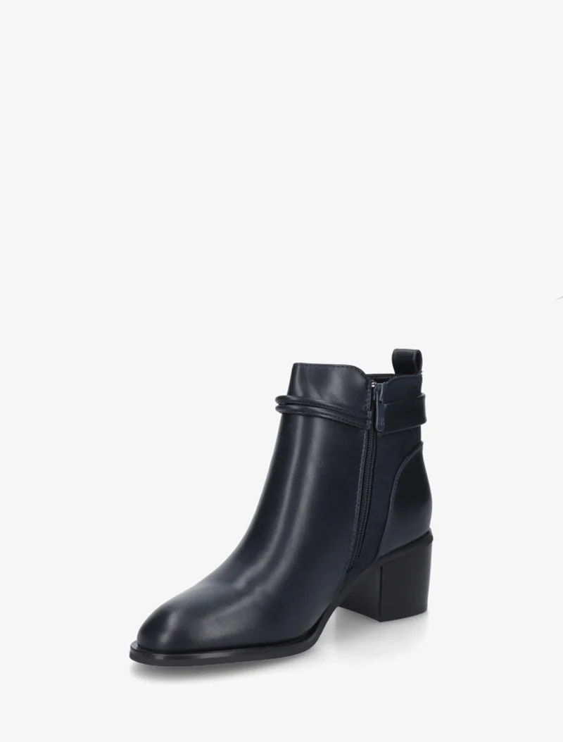 Bottines en simili et suédine - Marine