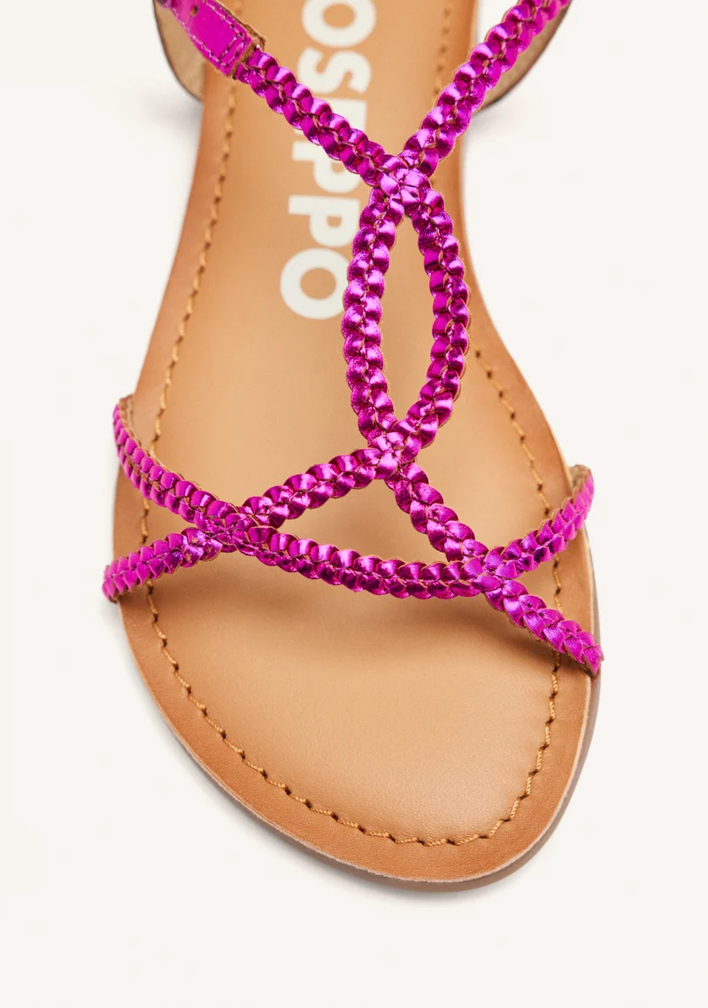 BRAIDED LEATHER SANDALS NIOAQUE