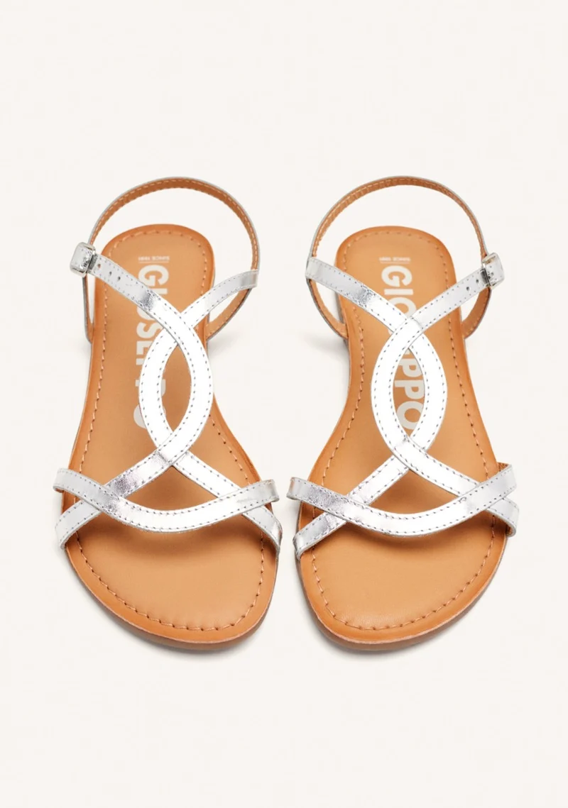 Lamim women's white sandals with thin straps