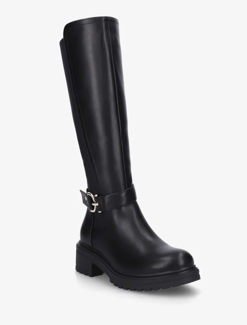 Bottes classiques élastiquées en simili - Noir