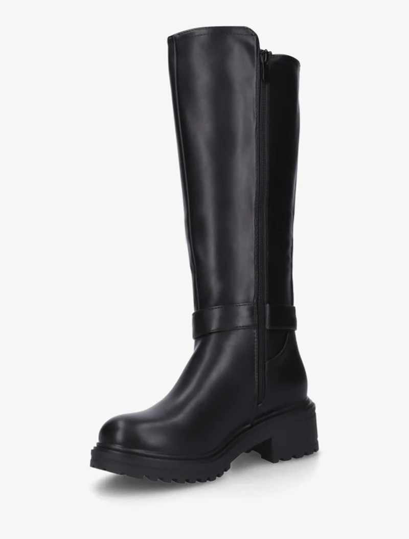 Bottes classiques élastiquées en simili - Noir