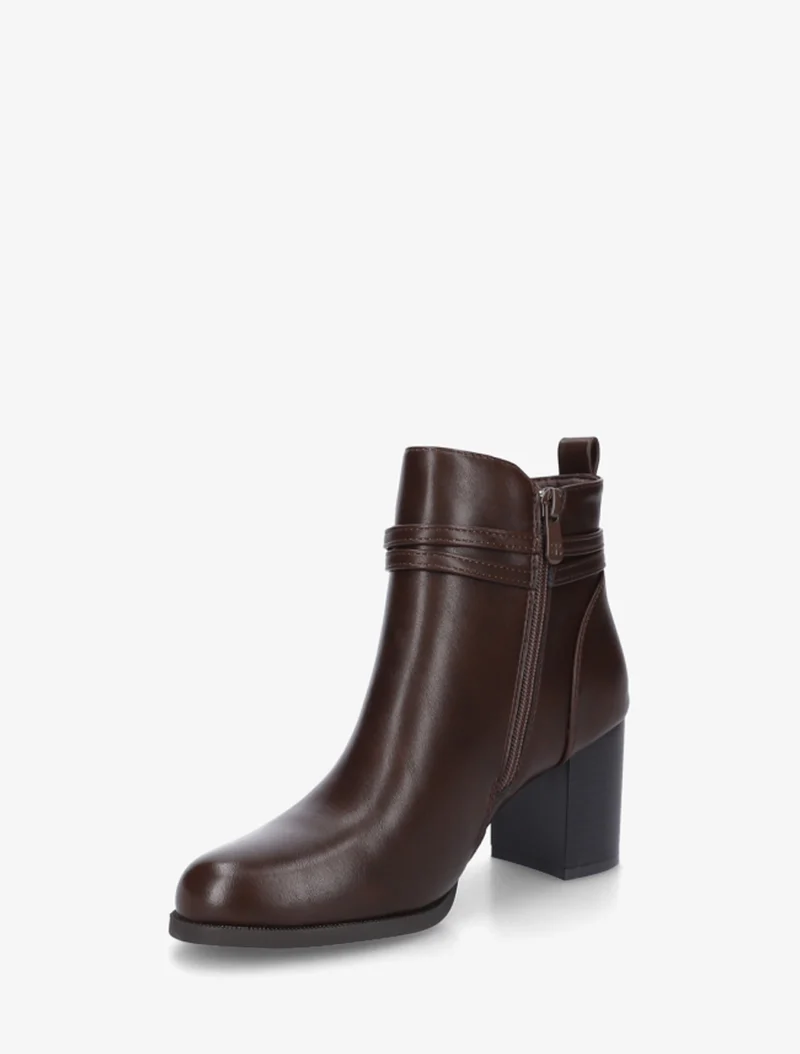 Bottines classiques en simili - Marron