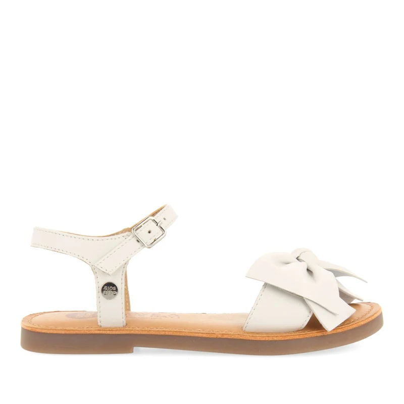 WHITE LEATHER SANDALS WITH BOW FOR GIRL AND BOY VARZIM