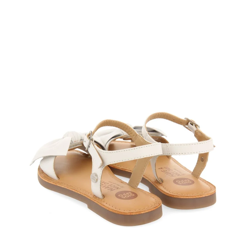 WHITE LEATHER SANDALS WITH BOW FOR GIRL AND BOY VARZIM