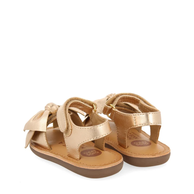 ROSE GOLD LEATHER SANDALS WITH BOW FOR BABY ITALA