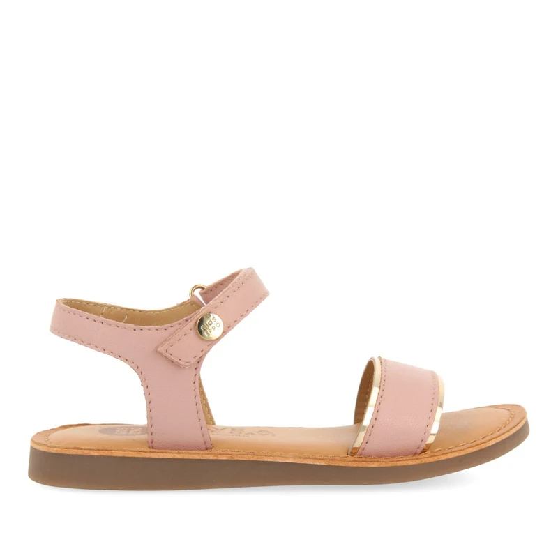 PINK LEATHER SANDALS WITH METALLIC DETAILS FOR GIRL AND BOY KAVAJE