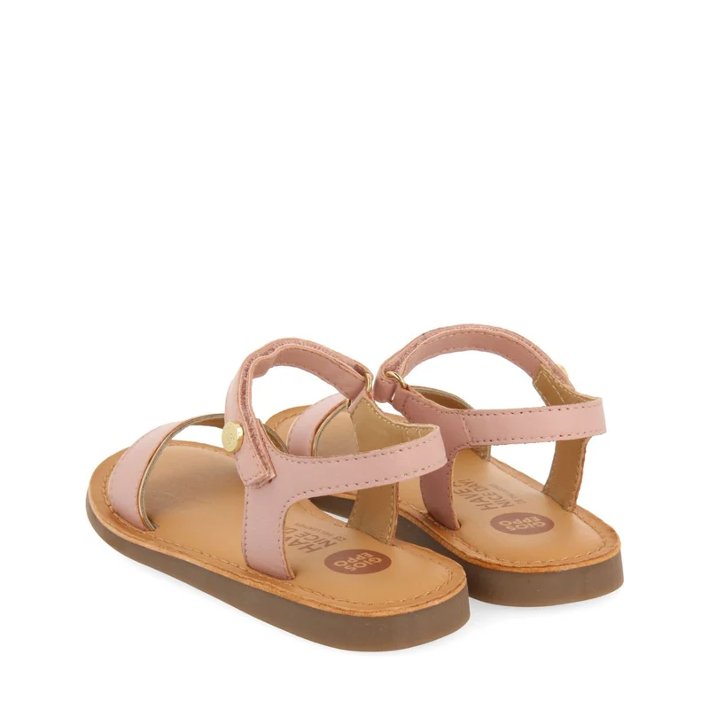PINK LEATHER SANDALS WITH METALLIC DETAILS FOR GIRL AND BOY KAVAJE