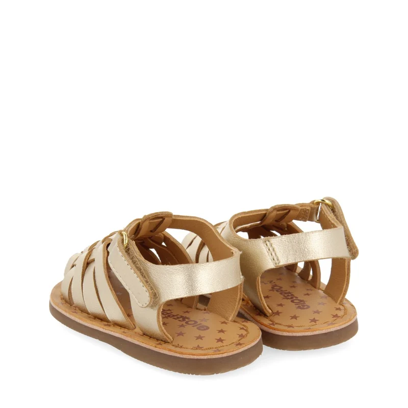 GOLDEN LEATHER CRAB-STYLE SANDALS FOR BABY HARRAH