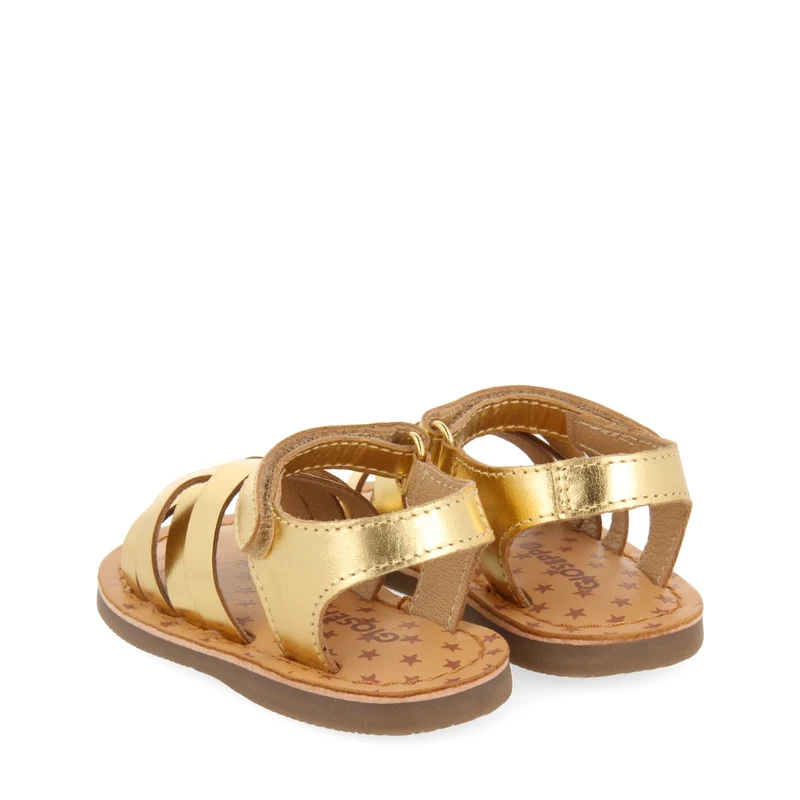 GOLDEN LEATHER ROMAN STYLE SANDALS FOR BABY FLEURY