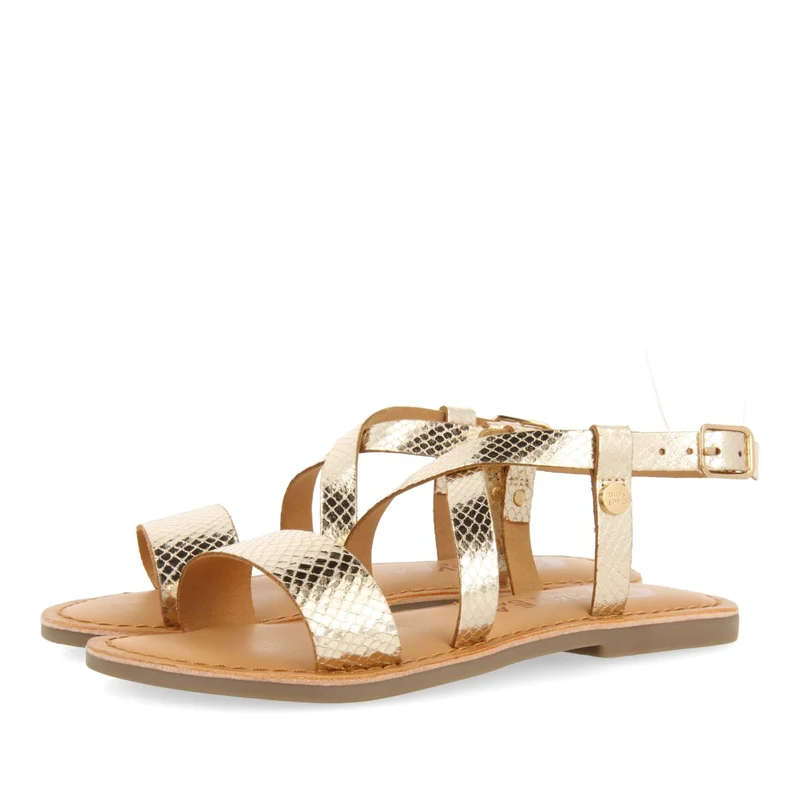 GOLDEN LEATHER SANDALS WITH STRAPS FOR GIRL AND BOY KOMSI