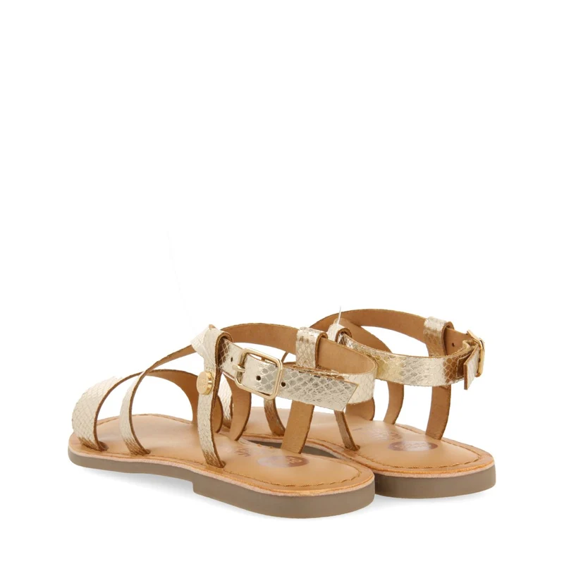 GOLDEN LEATHER SANDALS WITH STRAPS FOR GIRL AND BOY KOMSI