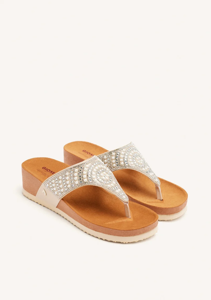 WEDGE SANDALS WITH EMBELLISHED STRAP FOR WOMEN BODMIN