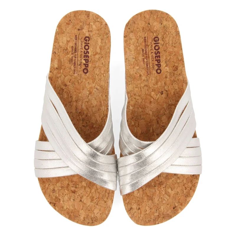 WEDGE SANDALS WITH SILVER STRAPS FOR WOMEN BREAGE