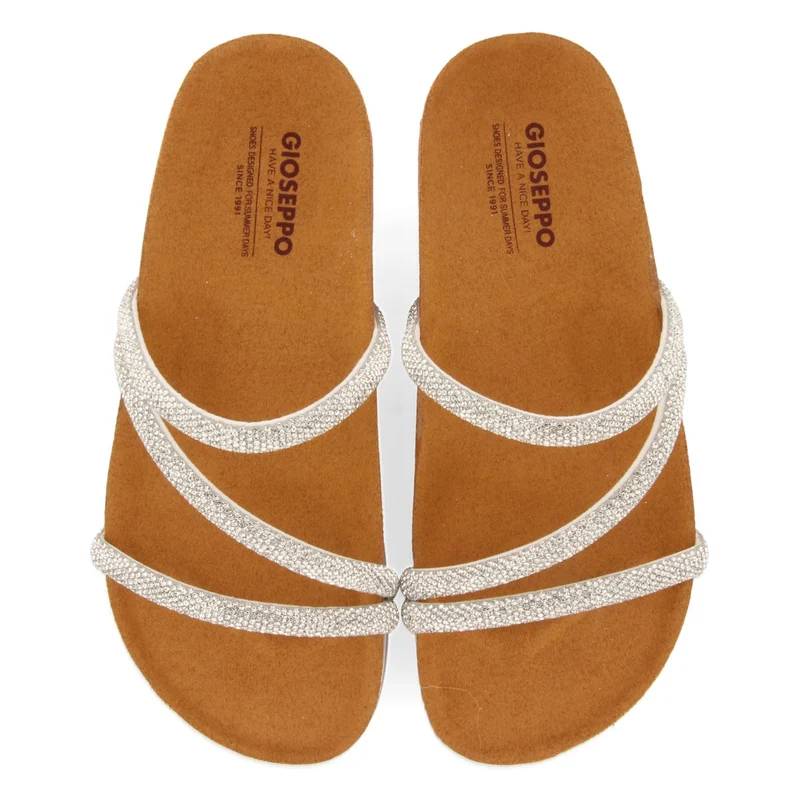 WEDGE SANDALS WITH SILVER RHINESTONE STRAPS FOR WOMEN BENCOVAC