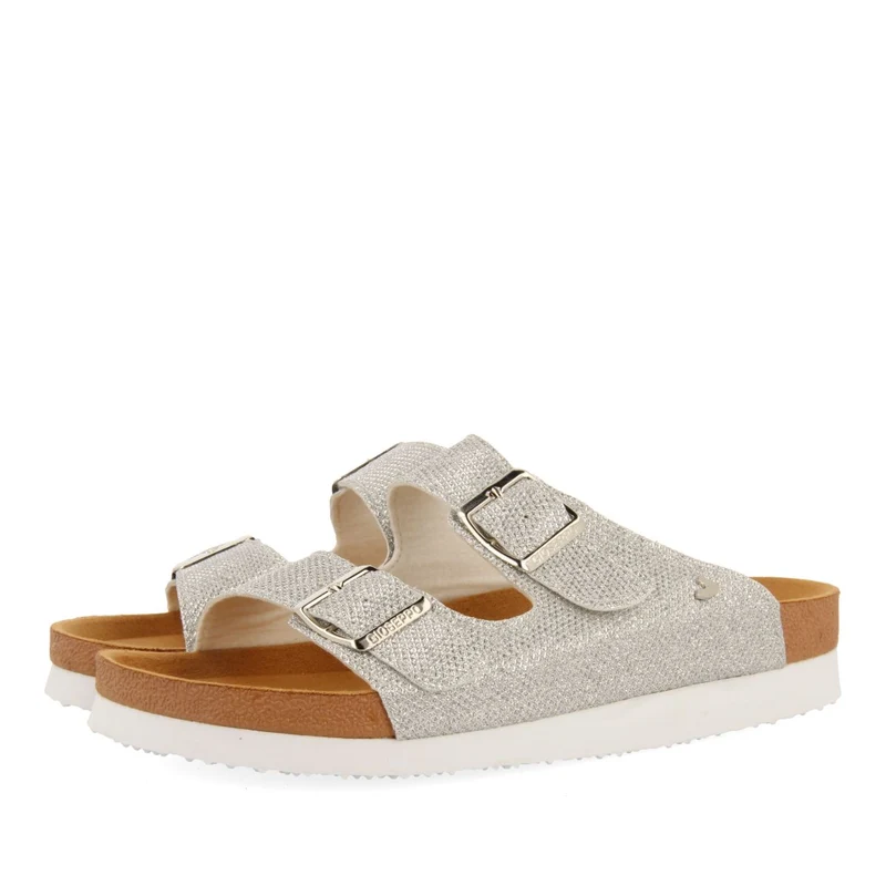 SILVER BIO-STYLE SANDALS WITH STRAPS AND BUCKLE FOR WOMEN MARGATE