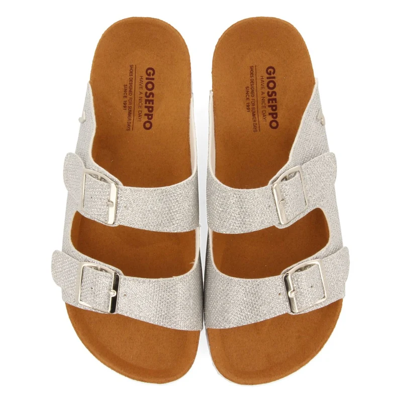 SILVER BIO-STYLE SANDALS WITH STRAPS AND BUCKLE FOR WOMEN MARGATE