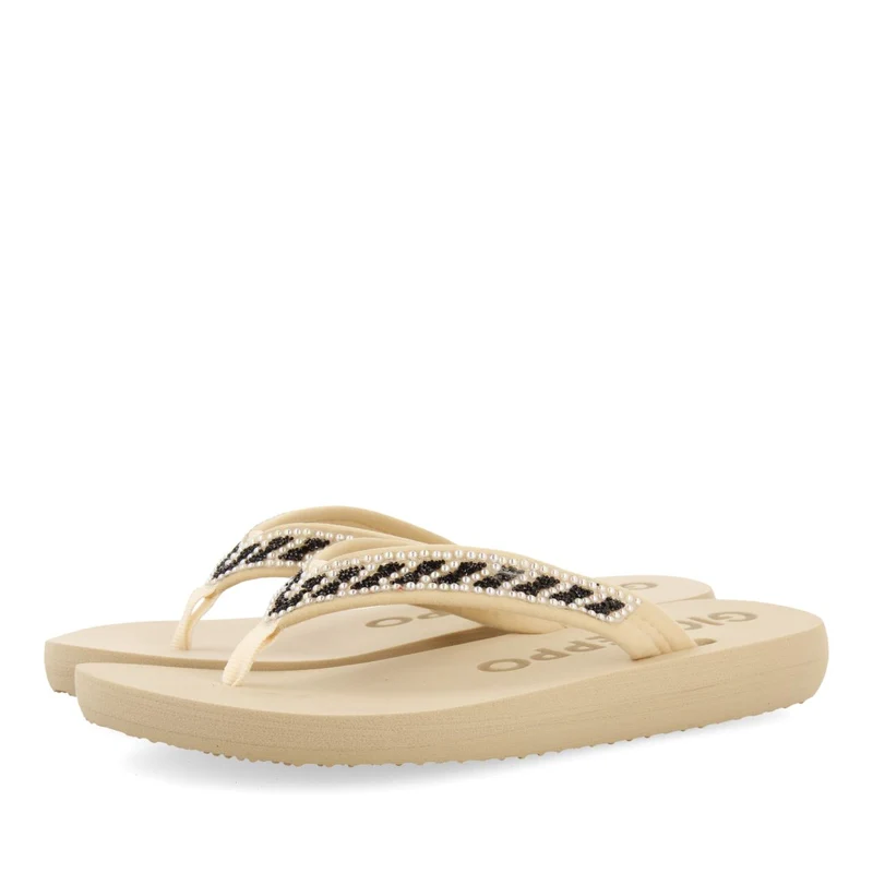 BEIGE SANDALS WITH CRYSTAL EMBELLISHMENT FOR WOMEN CARADON