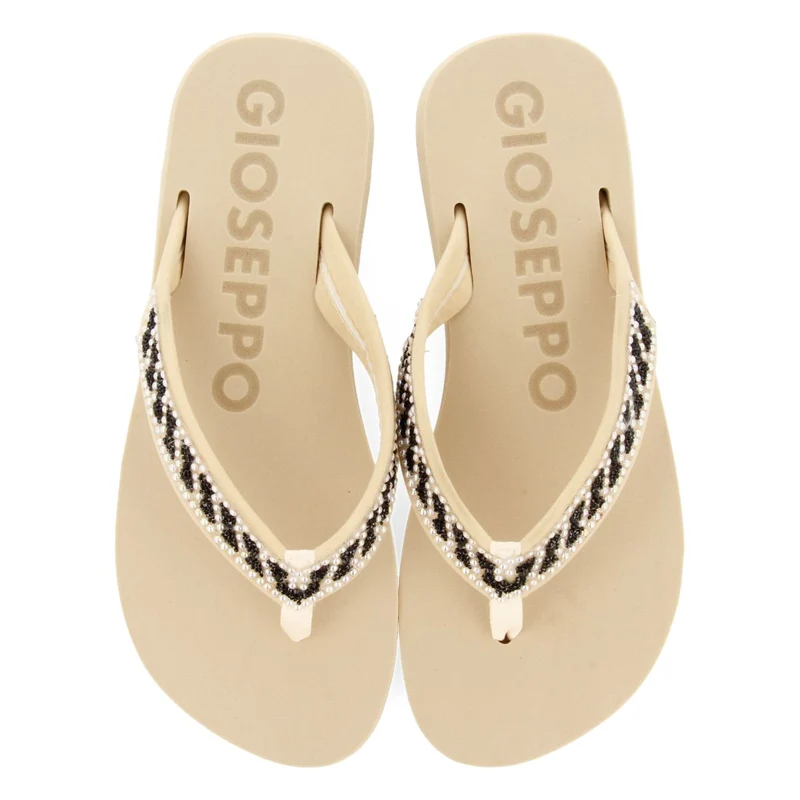 BEIGE SANDALS WITH CRYSTAL EMBELLISHMENT FOR WOMEN CARADON