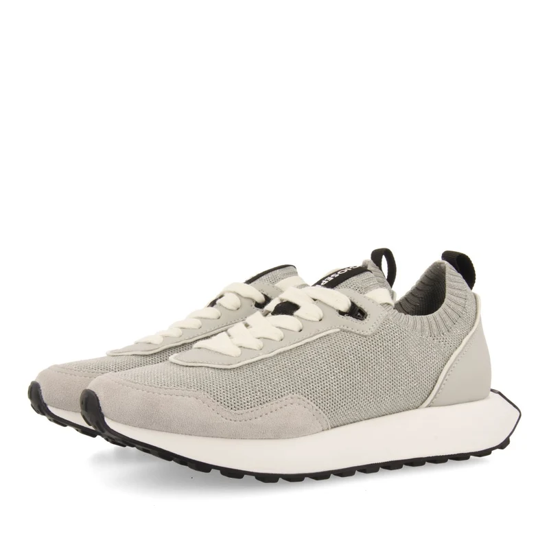 SILVER ELASTIC CUT SNEAKERS FOR WOMEN FINIQ