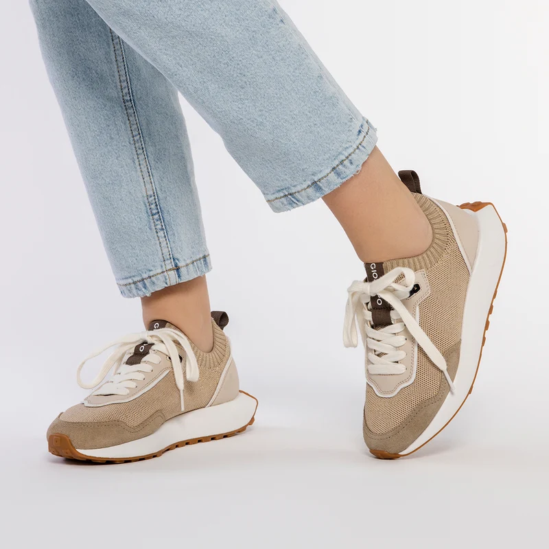 GOLDEN ELASTIC CUT SNEAKERS FOR WOMEN FINIQ
