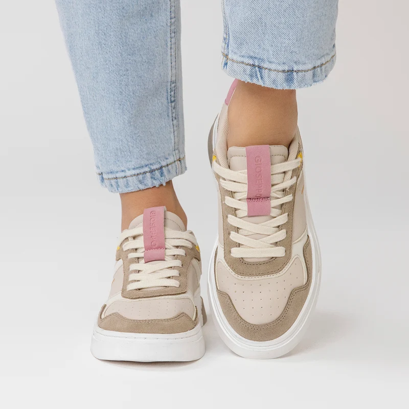 BEIGE RETRO STYLE SNEAKERS FOR WOMEN AGLIENTU