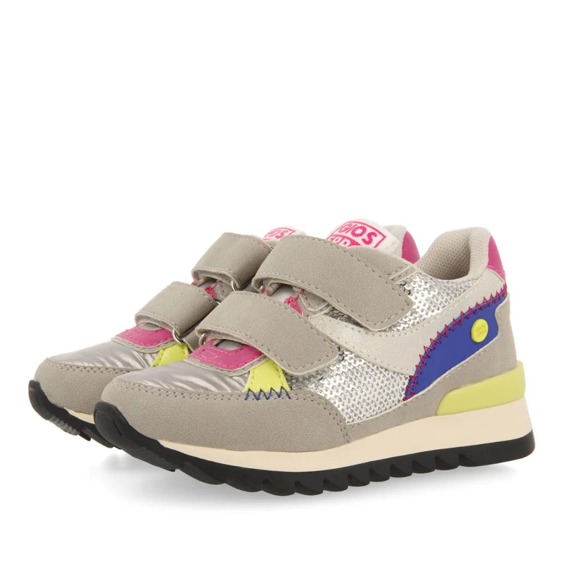 Biberw children's silver sequinned sneakers