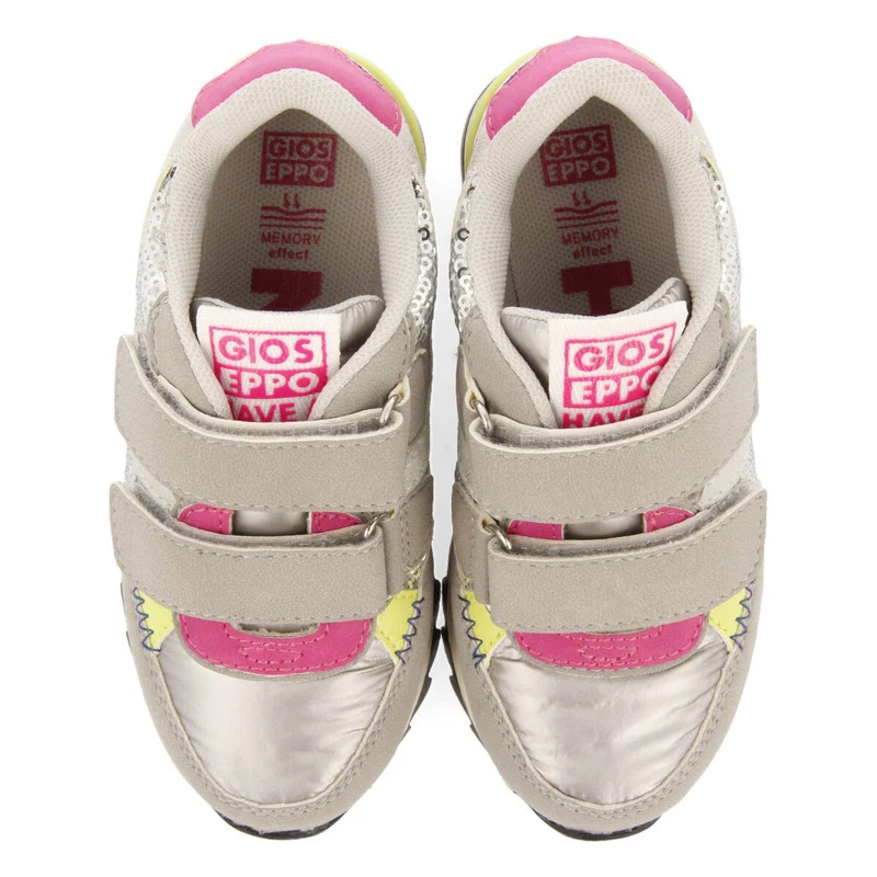 Biberw children's silver sequinned sneakers