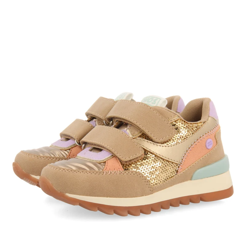 Biberw children's gold sequinned sneakers