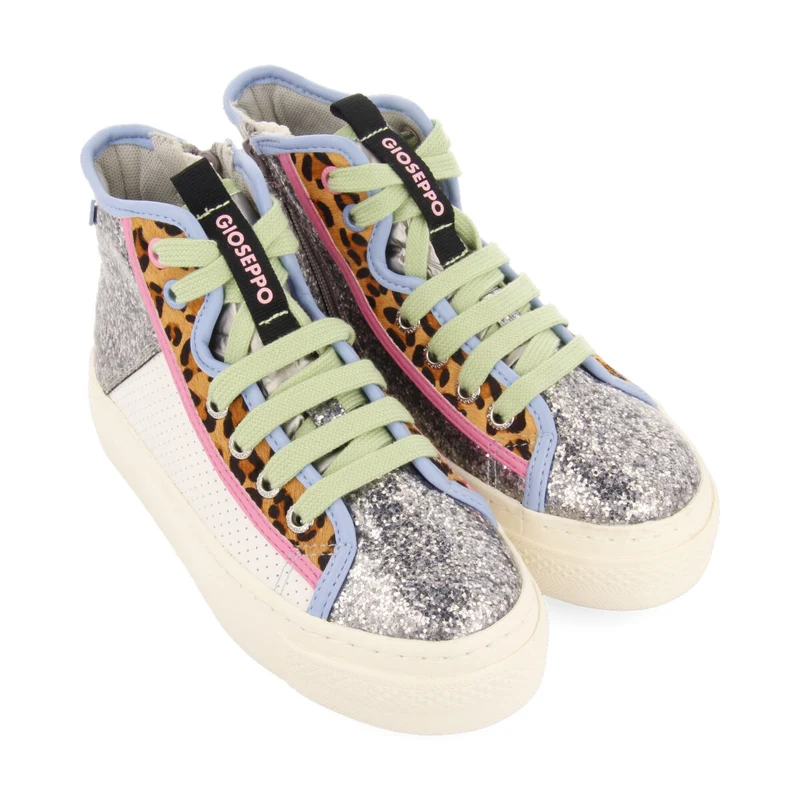 Anras children's white glittery boot-style sneakers