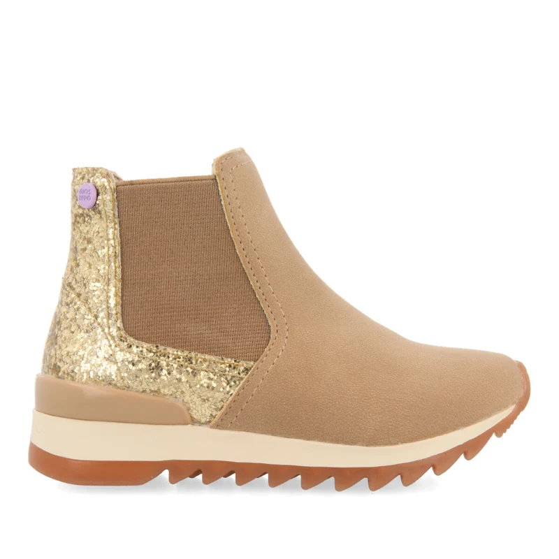 Luncarty children's chelsea boot-style sneakers with shiny gold detail