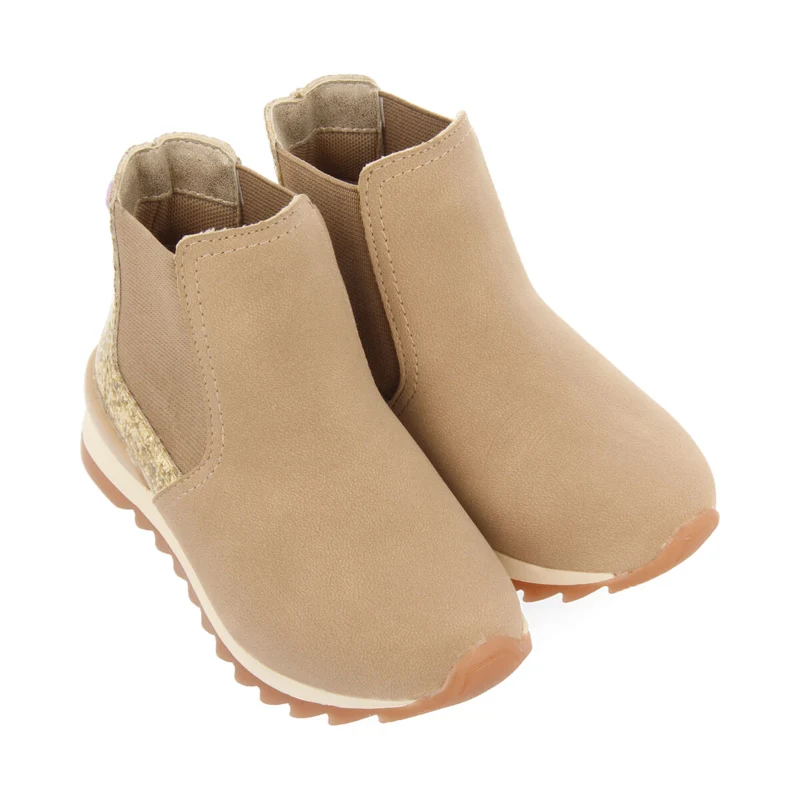 Luncarty children's chelsea boot-style sneakers with shiny gold detail