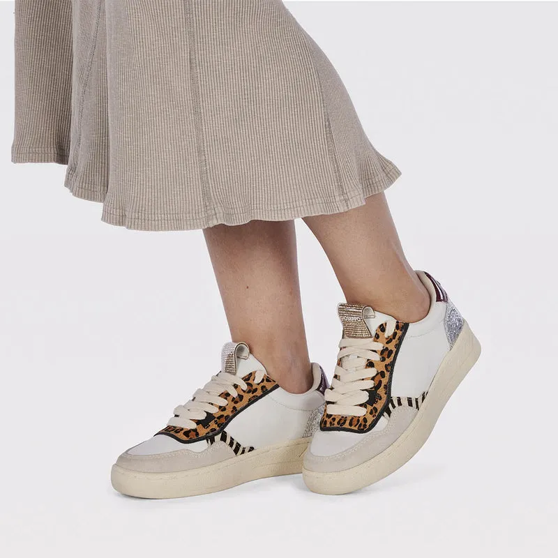 Bowdle women's white sneakers with mixed prints