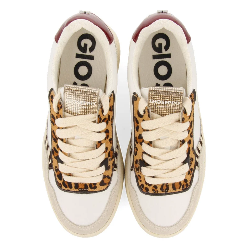 Bowdle women's white sneakers with mixed prints