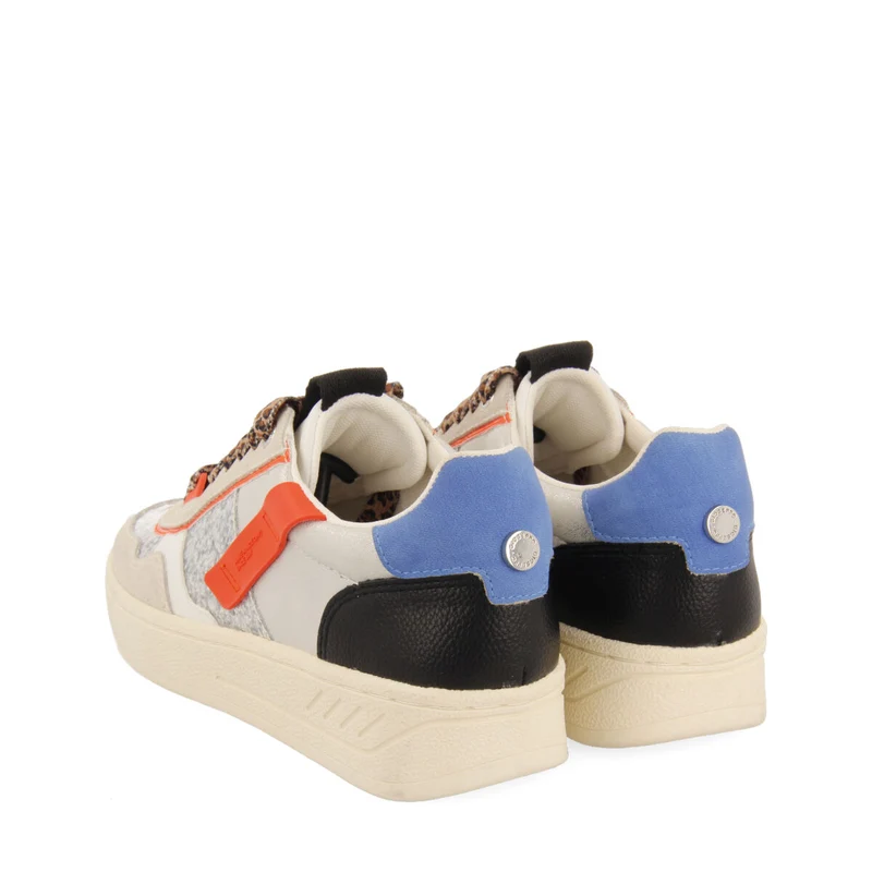 Elverum women's white sneakers with mixed prints and textures