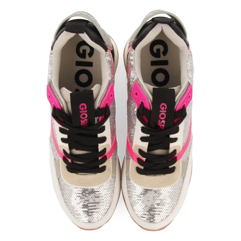 Gandvik women's sneakers with silver sequins and inner wedges