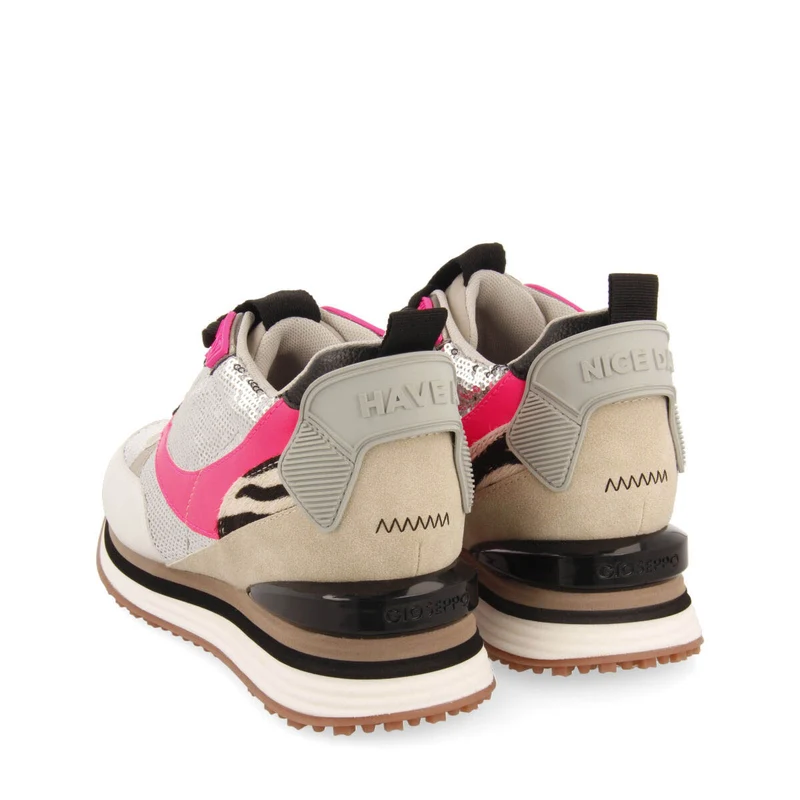Gandvik women's sneakers with silver sequins and inner wedges