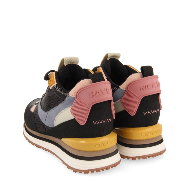 Alyth women's sneakers with black sequins and inner wedges