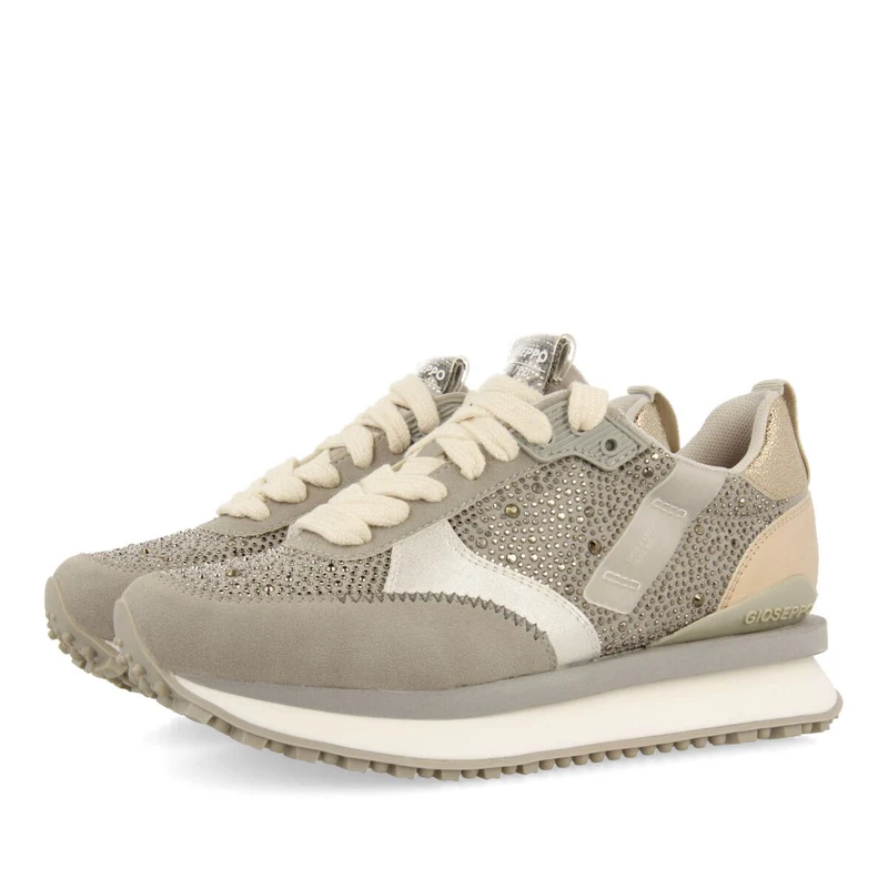 Ethan women's grey monochrome sneakers with crystals