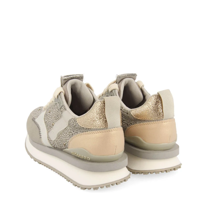 Ethan women's grey monochrome sneakers with crystals
