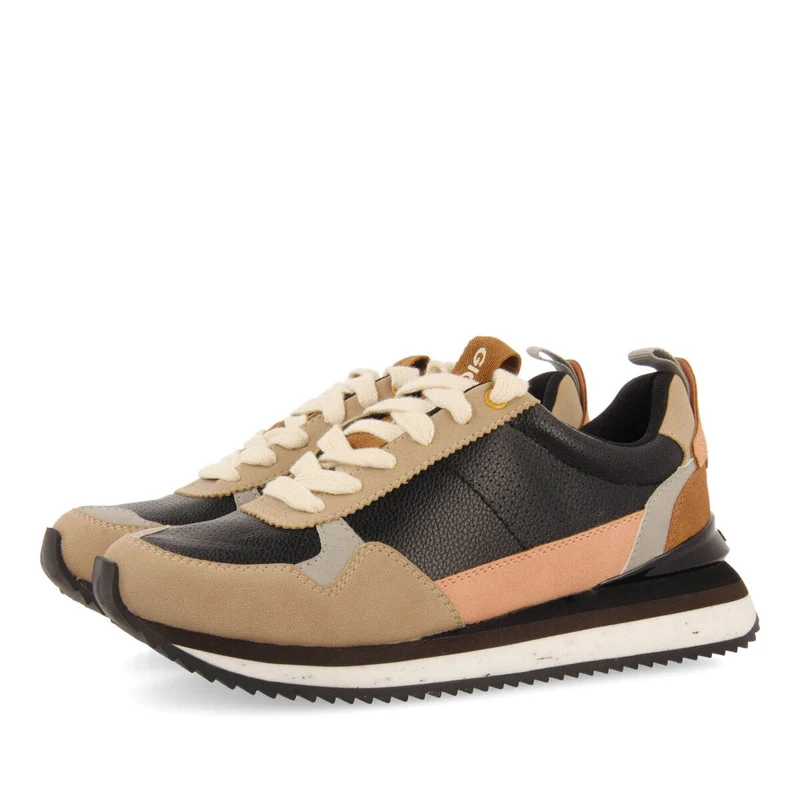 Davis women's black sneakers with multicoloured details