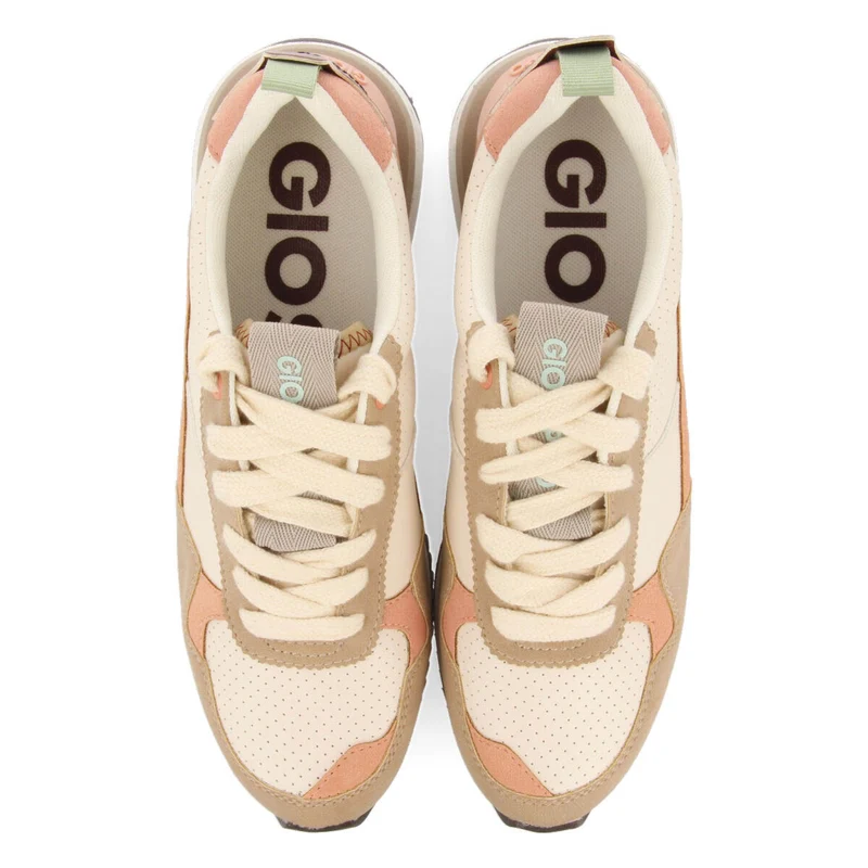 Davis women's cream sneakers with multicoloured details