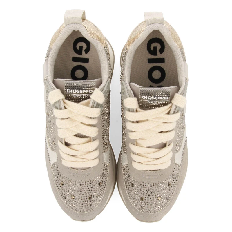 Hanko women's grey monochrome sneakers with crystals