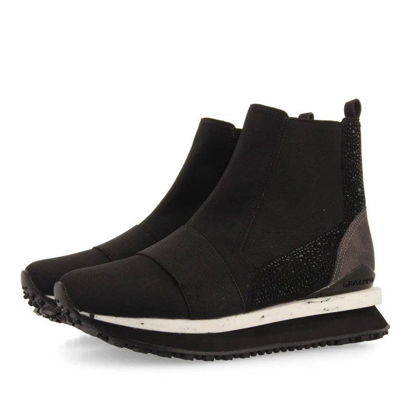 Eggedal women's black chelsea boot-style sneakers with crystals