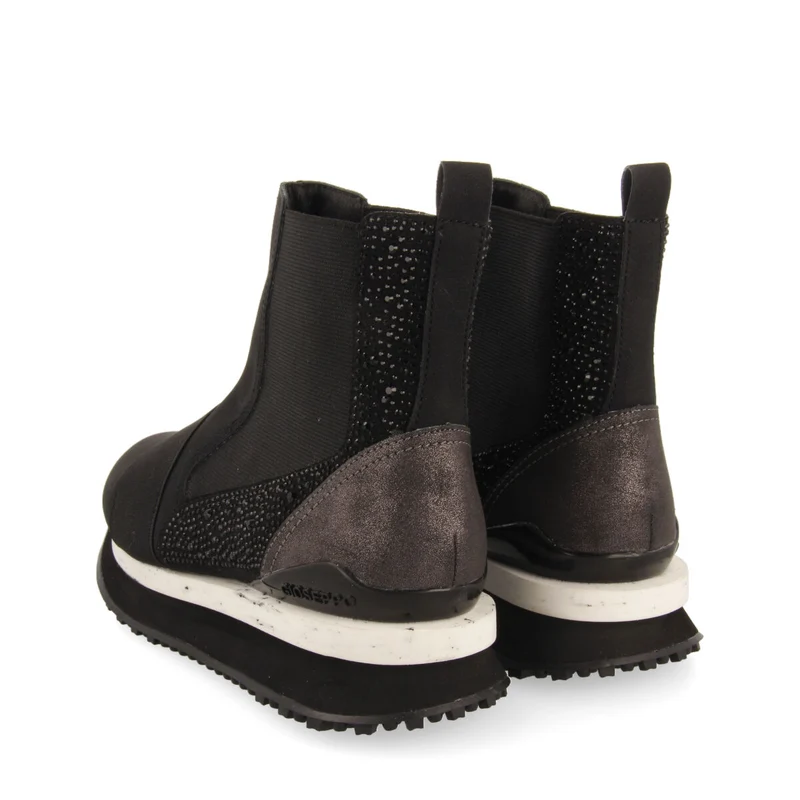 Eggedal women's black chelsea boot-style sneakers with crystals