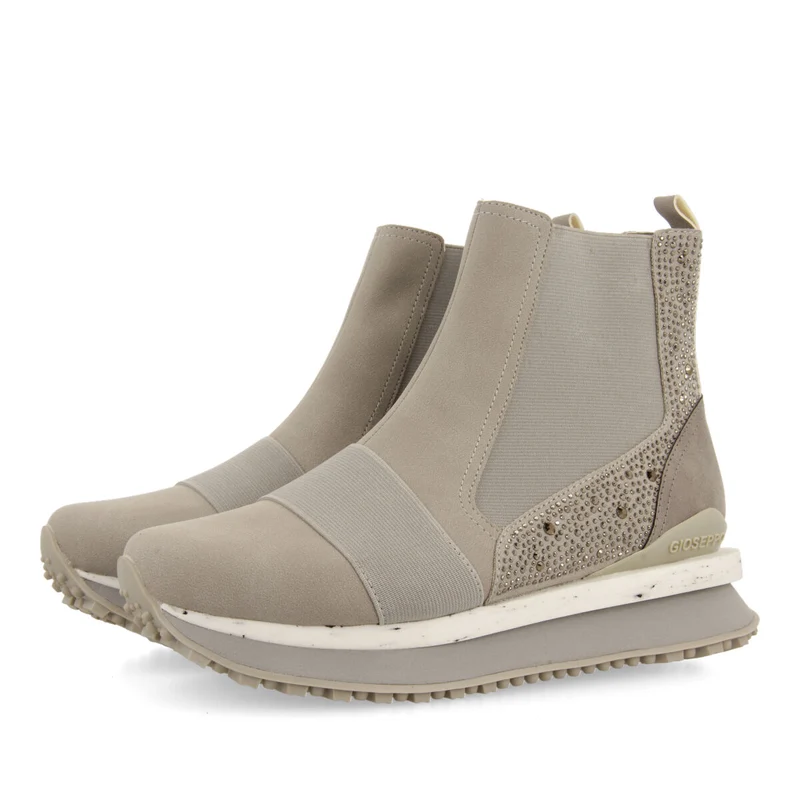 Eggedal women's grey chelsea boot-style sneakers with crystals